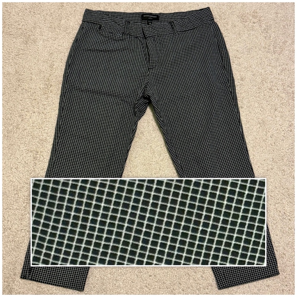 Banana Republic Black and White Checkered Trousers - Sloan Fit